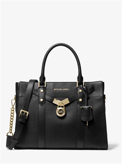 michael kors hamilton small black|Hamilton Small Logo Satchel .